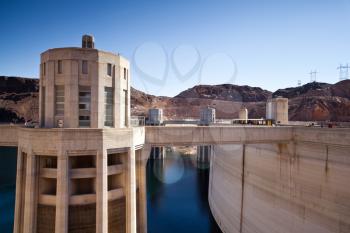 Royalty Free Photo of the Hoover Dam Towers on the Colorado River