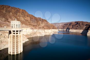 Royalty Free Photo of the Colorado River and Hoover Dam