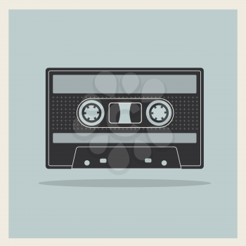 Audio  Compact Cassette Tape on Retro Background vector
