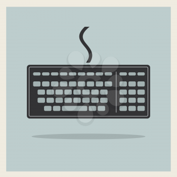 Classic Computer Keyboard on Retro Background Vector
