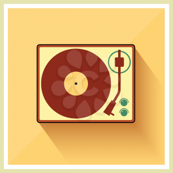 Retro turntable vinyl record player vector