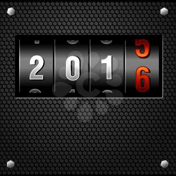 2016 New Year Analog Counter detailed vector