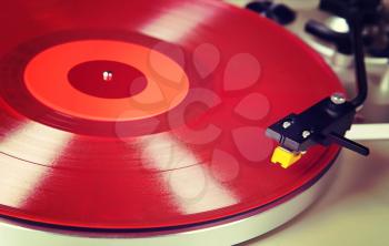 Analog Stereo Turntable Vinyl Red Record Player Headshell Cartridge