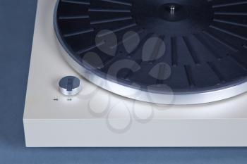 Analog Stereo Turntable Vinyl Record Player Closeup