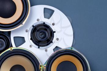 
Audio Sound Speakers and Open Reel Objects Collection Set