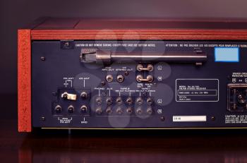 Vintage Analog Retro Stereo Radio Receiver Back Rear Panel