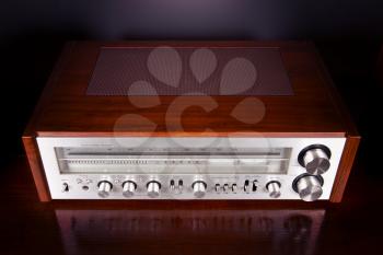 Vintage Analog Retro Stereo Radio Receiver Shiny Front Panel
