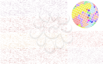 Royalty Free Clipart Image of a Disco Ball on a Dash Background