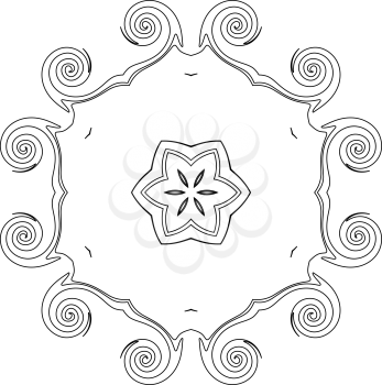 Royalty Free Clipart Image of a Black and White Design