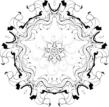 Royalty Free Clipart Image of a Black and Lacy Object
