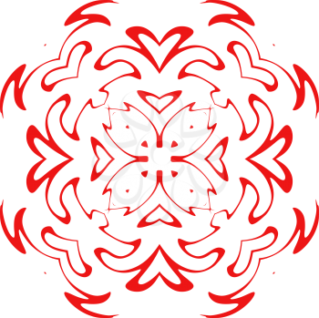 Royalty Free Clipart Image of a Red Snowflake