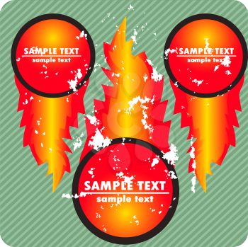 Royalty Free Clipart Image of Balls With Flames