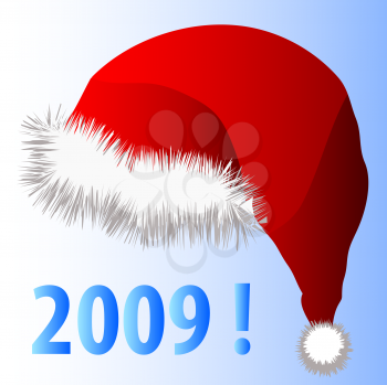 Royalty Free Clipart Image of a Red Santa Hat for 2009