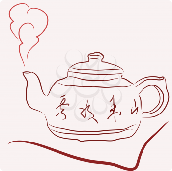 Royalty Free Clipart Image of a Teapot Sketch