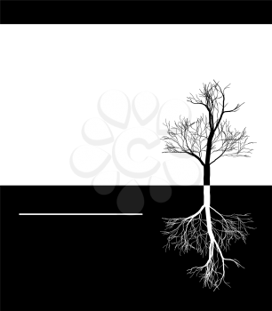 Royalty Free Clipart Image of a Background With a Tree