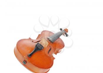View of Violin Isolated on White Background