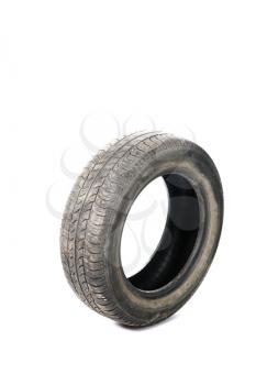 Car tyre isolated on pure white background