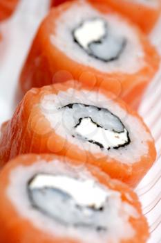 Classic japanese food- sushi on a plate
