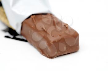 Chocolate bar isolated on the white background