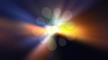 Colorful Ray of  Lights explosion with lens glare effect