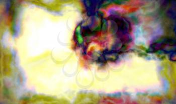 Abstract gouache paint yellow dominante color digitally generated