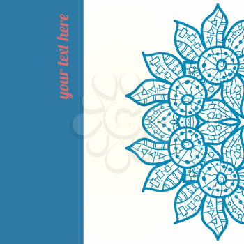 Light Blue Vector ornate frame with sample text. Perfect as invitation or announcement. All pieces are separate. Easy to change colors and edit.