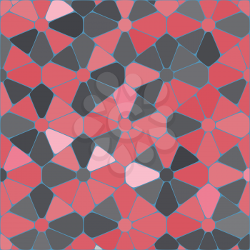 Vector seamless cracked multi colored pattern in red and pink