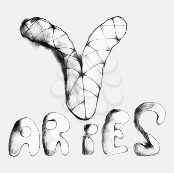 Royalty Free Clipart Image of a Symbol for Aries