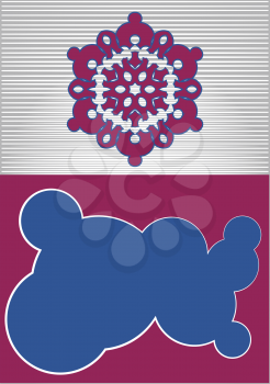 Royalty Free Clipart Image of a Snowflake and Cloud