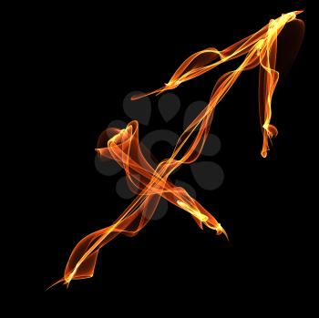 Royalty Free Clipart Image of a Flaming Arrow