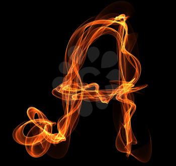 Royalty Free Clipart Image of a Letter in Fire