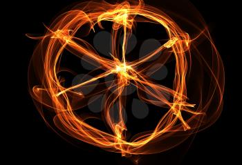 Royalty Free Clipart Image of a Fire Wheel