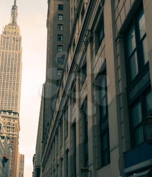 NY street cityscape view colorized shot