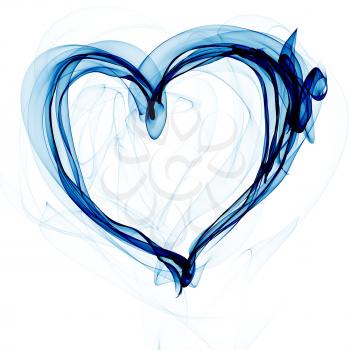 blue heart made of smoke