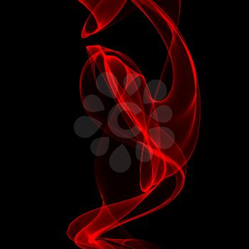 Smoke of a bright red colour  on a black background