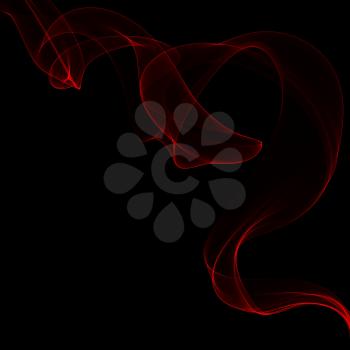 Transparent red smoke on a black  background