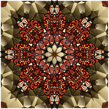 Kaleidoscope design. Mandala lotus flower symbol. Stylized chakra image