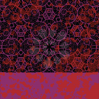 Stylized ornamental frame for design in black and violet color