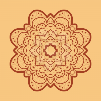 Ornamental outline mandala. Vector square flyer card design. Invitation card. Vintage decorative element. Hand drawn background. Islamic, arabic, indian, ottoman, asian motifs. Flayer.