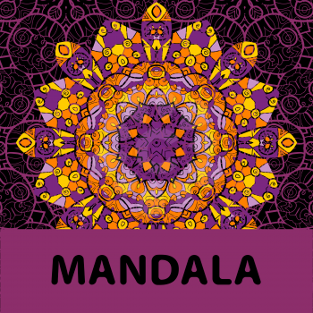 Beautiful oriental mandala in violet color