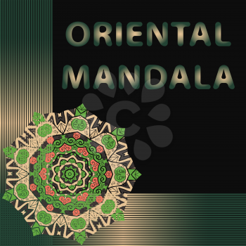 Beautiful oriental mandala with copyspace