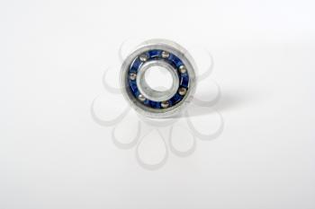 Ball bearing 0n the gray background with copyspace