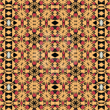 Seamless old-fashioned oriental pattern. Vintage elements motif