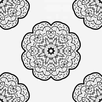 Ethnic round element. Design element with abstract unusual ethnic round pattern. Tribal mandala. Symmetric ornament. Vector file