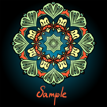Mandala flyer design. Tribal vintage element template. 