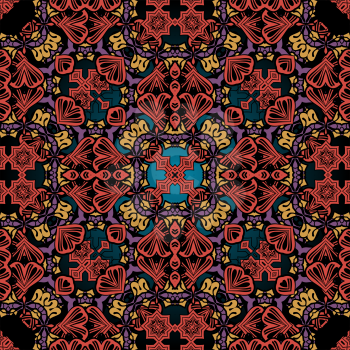 Red seamless background pattern. Vintage asian design. 