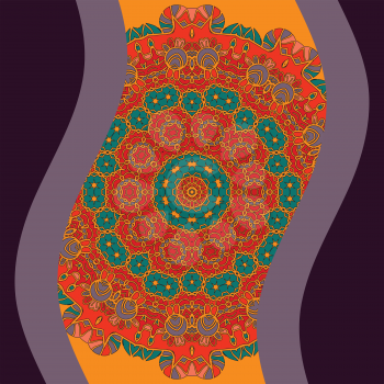 Illustration for cover design og invitation, mandala based poster in oriental style