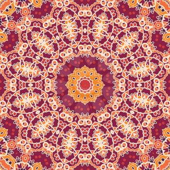 Mandala Tile. Seamless Ornamental Symmetry Pattern. Vintage decorative element. Hand drawn artwork. Islamic, Arabic, Persian, Indian, Ottoman motifs. Tribal Wallpaper Element.