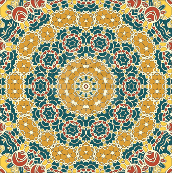 Seamless Oriental Background for greeting card, Brochure, Card or Invitation with Islamic, Arabic, Indian, Ottoman, Asian motifs. Abstract Retro Stylized flowers wallpaper Endless. 