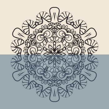 Outline Mandala Background for greeting card, Brochure, Card or Invitation with Islamic, Arabic, Indian, Ottoman, Asian motifs. Abstract Retro Stylized flowers wallpaper Seamless gray color